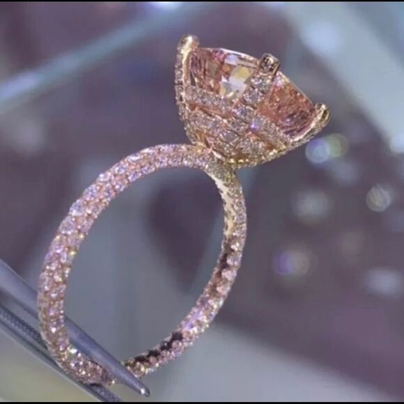 Beautiful Rose Gold PLATED Wedding Ring - Picture 6 of 6